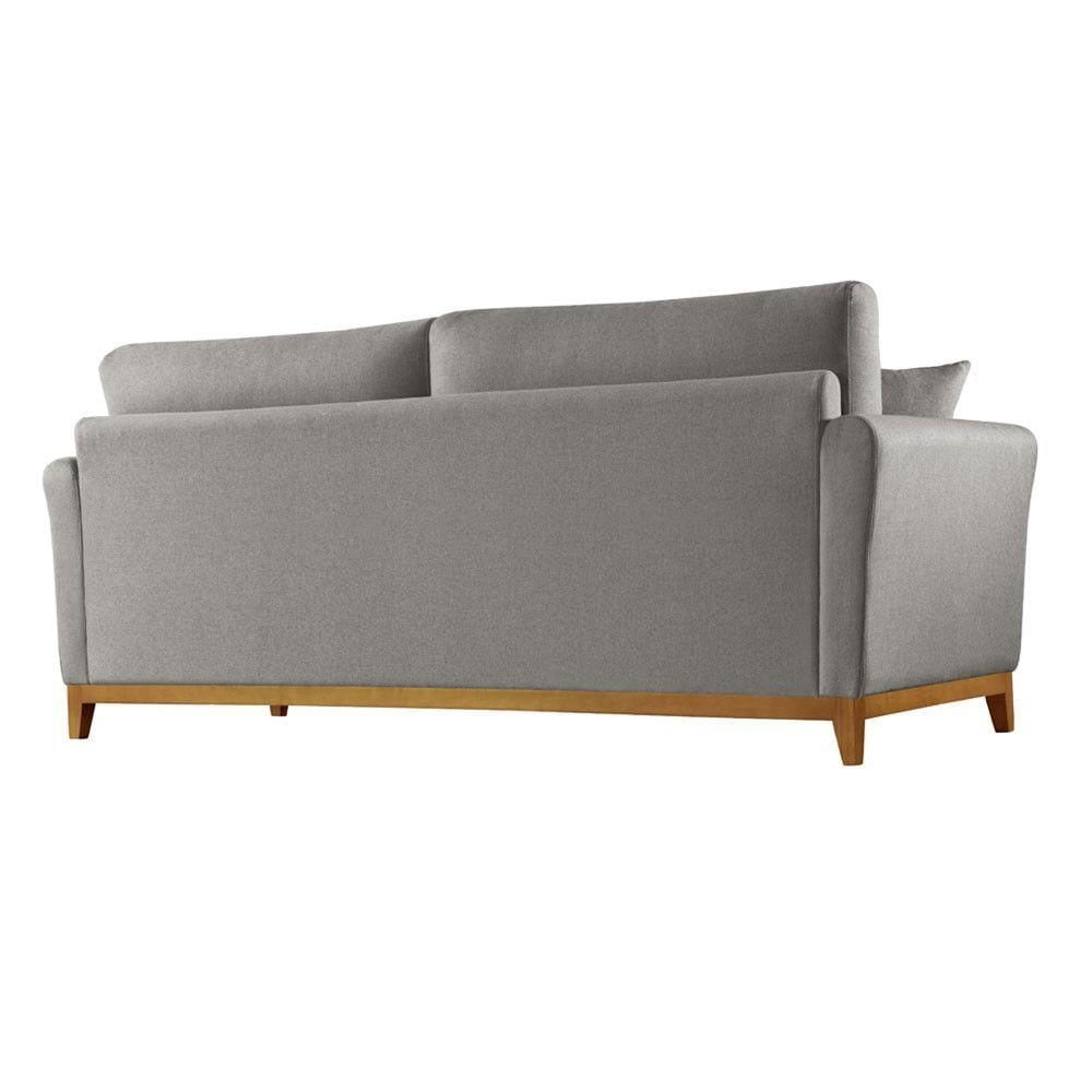 Encontraproduto.com.br - Sofá Brasil 3 Lugares Fixo 210cm Cinza Em Linho Com Braço 10cm Meu Sofá Online