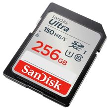 Cartão de Memória SD Ultra U1 256GB Classe 10 UHS-I para Câmeras e Filmadoras Sandisk