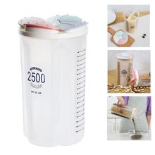 Pote Organizador 4 Divisórias Porta Mantimentos 2,5L Plástico para Grãos e Cereais na Cozinha