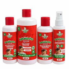 Kit Banho Infantil Bebelinho Morango Shampoo Condicionador Sabonete Líquido e Colônia Bio Instinto