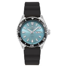 Relógio Masculino 8205PY-2A Automático Pulseira de Silicone Mostrador Azul Caixa Prata Technos