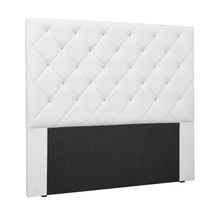 Cabeceira Cama Box Queen Dora Estofada Fixação no Box MDF-MDP Corino Branco Loja Sheep