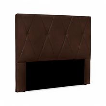 Cabeceira Casal Elisa 140cm para Cama Box Estrutura MDF MDP Estofada Suede Marrom Loja Sheep