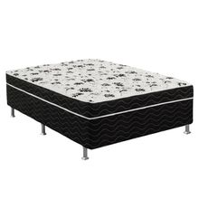 Cama Box Conjugada Casal Ortopédica 43x138x188 com Espuma Preto