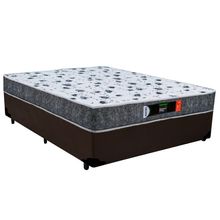 Cama Box Casal 138x188cm Resistente Pró D28 Ortopédica Espuma Marrom e Cinza Colchões