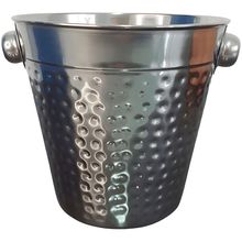 Balde de Gelo Martelado Inox 1L para Servir Bebidas em Aço Inox Prata em Casa Tem