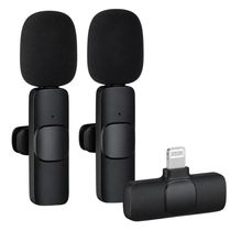 Microfone de Lapela MDM Mic Lightning Kit Duplo sem Fio Recarregável para Celular