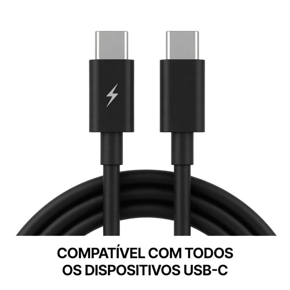 Cabo Usb para Usb C Mdm para Celular com Carregamento Turbo 1 Metro Preto