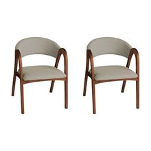 Conjunto 2 Cadeiras de Jantar Valentina Madeira Maciça Linho Bege Ideal Decor