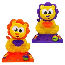 Cesta de Basquete Leão com Bola e Marcador Infantil Amarelo JP Brink