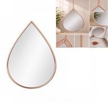 Espelho Decorativo Gota Rose Gold 29x19cm Pendente com Moldura Plástica para Sala Quarto Banheiro