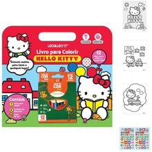 Livro para Colorir Infantil Leo & Leo Hello Kitty com Adesivos e Lápis de Cor com 16 Ilustrações