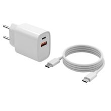 Carregador de Tomada MDM 20W Branco com Cabo USB-C e Lightning 1 Unidade