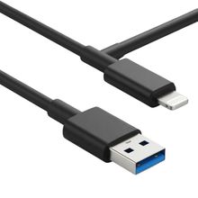 Cabo Lightning para Usb 3.0 MDM Carregamento Rápido e Transferência de Dados Preto