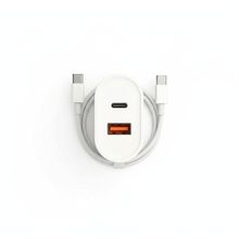 Carregador de Celular MDM Turbo 20W com Cabo Tipo C e Lightning Branco
