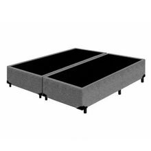 Cama Box Queen Blindado Bipartido em Madeira Suede Cinza Homequeen