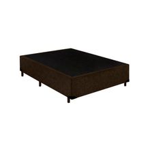 Cama Box Casal Suede Extremo Reforçado Estrutura em Madeira Marrom Homequeen
