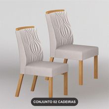 Kit 2 Cadeiras de Jantar Ilhéus Madeira Maciça Estofada Arbo