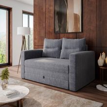 Sofá Cama Luma 2 Lugares Casal 148cm Chenile Prince Cinza Escuro Matrix