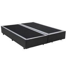 Cama Box King Blindado Bipartido Sintético Courino Cinza 40x193x203 Homequeen