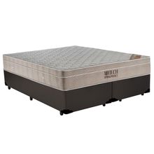 Cama Box Queen Bipartido Airtech Pillow Top Molas Ensacadas Sintético Marrom Ortobom