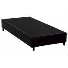 Cama Box Solteiro Blindado Extremo Reforçado em Madeira Sintético Preto Homequeen