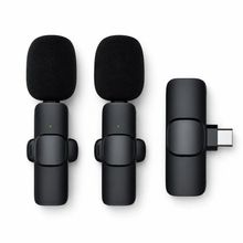 Microfone de Lapela Duplo sem Fio Tipo C Plug And Play para Gravação em Celular MDM
