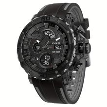 Relógio Digital Masculino Multifuncional com Luz Noturna Pulseira Plástica Preto Smael