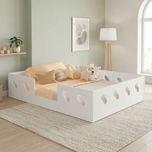 Cama Casal Helena Design Moderno em Mdf 15mm Estrutura Resistente para Quarto Branco