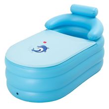 Banheira Inflável Portátil Spa Térmico Dobrável em Pvc Ecológico Azul Yeet