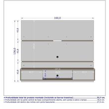 Painel para TV Âmbar 65 160cm Cinamomo Off-white com Nicho Bechara Móveis