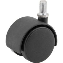 Rodízio Giratório Duplo Leve 2.3/8", de Nylon, Preto, com Rosca, Vonder OstenVonder