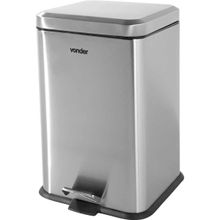 Lixeira Retangular, 20 Litros, Inox, Cinza, Vonder OstenVonder