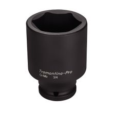 Soquete Impacto Sextavado Longo Aço Cromo Molibdênio 50mm Encaixe 3/4pol Tramontina PRO Tramontina