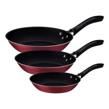 Jogo 3 Frigideiras Tramontina Linz Vermelho
