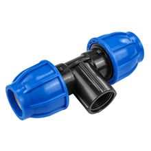 Tê 90° de Compressão Rosca Fêmea 32 mm x 1" Tramontina para Mangueiras de PEAD Tramontina