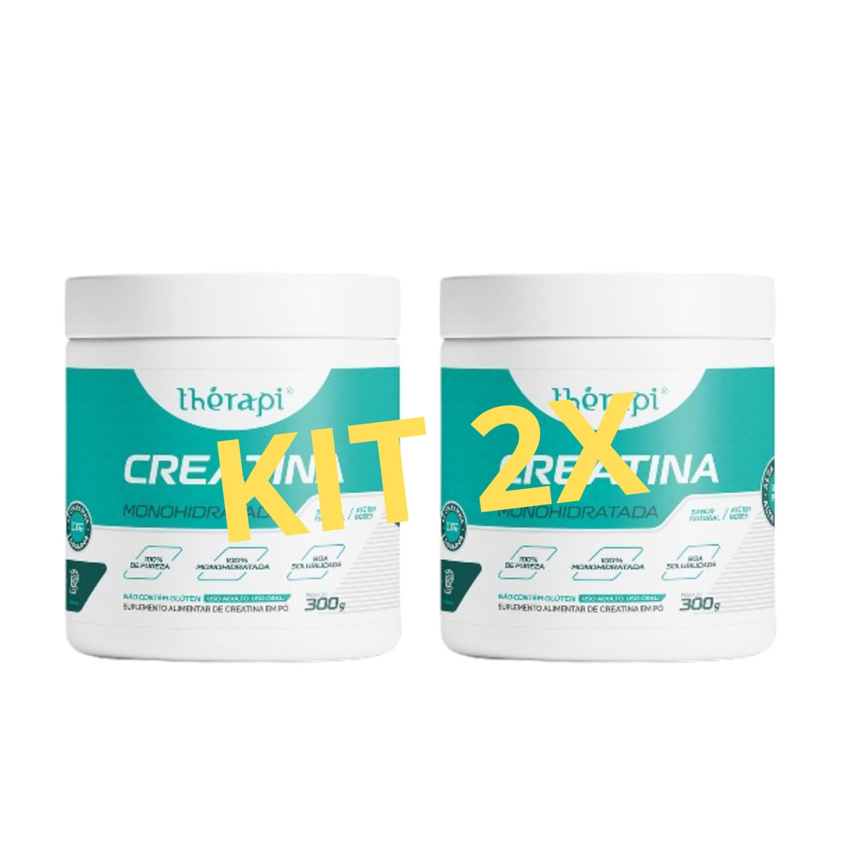 CREATINA MONOHIDRATADA THERAPI 100% PURA 300G S SABOR KIT 02