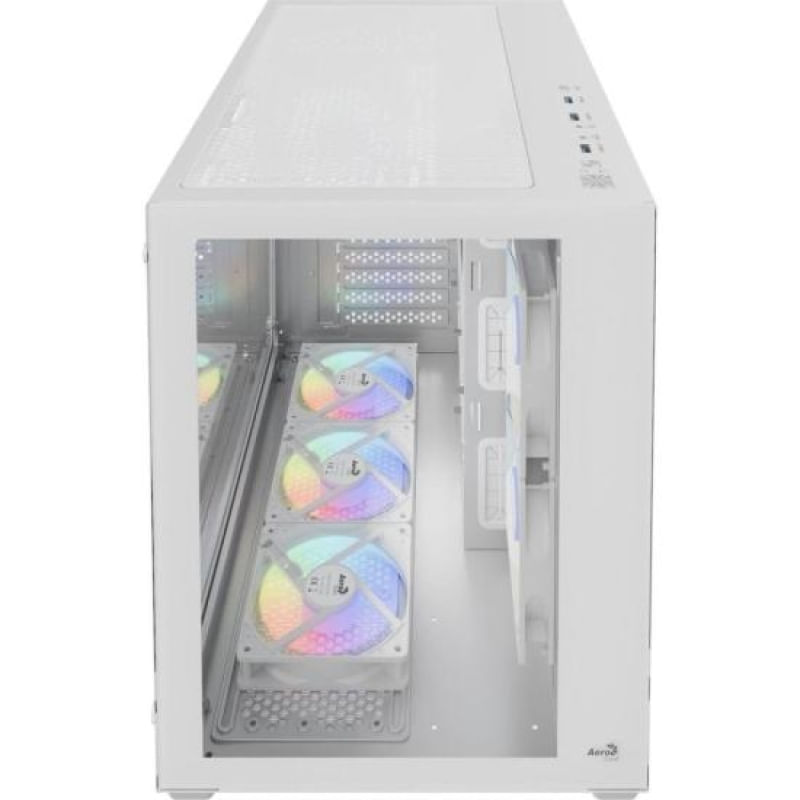 Encontraproduto.com.br - Gabinete Gamer Aerocool Dryft Mini Branco Com 6 fans ARGB Lateral Vidro [F002]