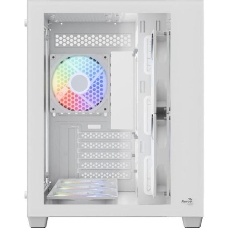 Encontraproduto.com.br - Gabinete Gamer Aerocool Dryft Mini Branco Com 6 fans ARGB Lateral Vidro [F002]