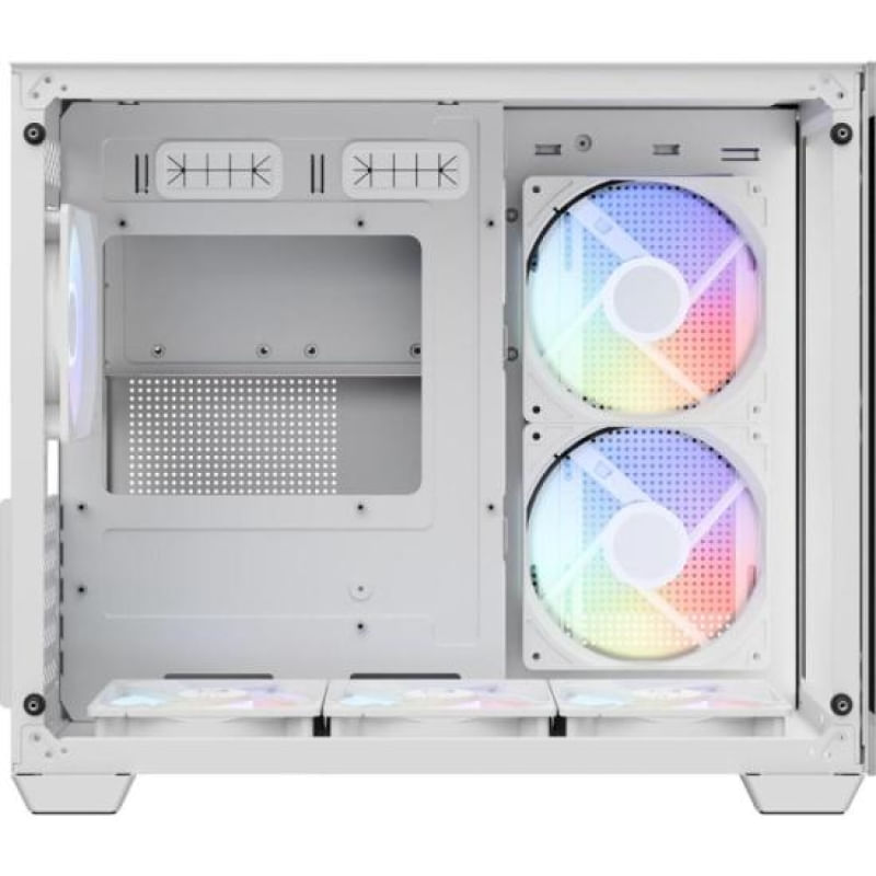 Encontraproduto.com.br - Gabinete Gamer Aerocool Dryft Mini Branco Com 6 fans ARGB Lateral Vidro [F002]