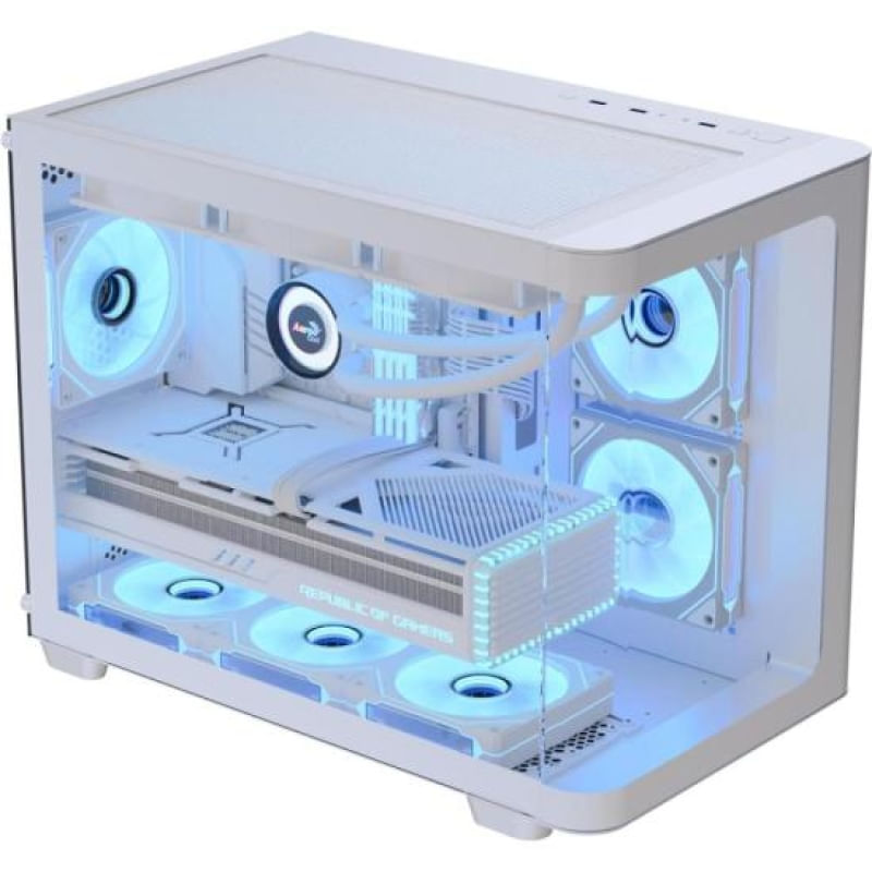 Encontraproduto.com.br - Gabinete Gamer Aerocool ATX P300C Branco Lateral Vidro [F002]