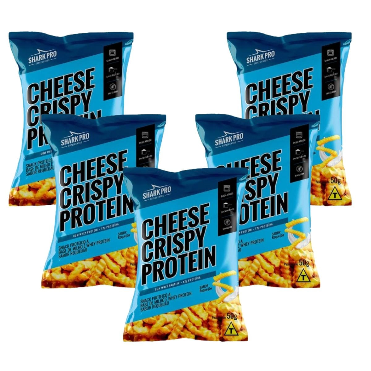 KIT 5 SNACK PROTEICO SALGADINHO E WHEY PROTEIN REQUEIJÃO 50G