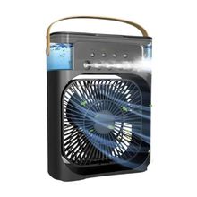 Kit 02 Ventilador Preto Led 07 Cores Mini Ar Climatizador
