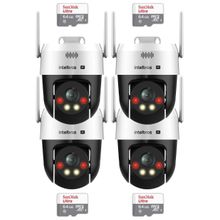Kit 4 Câmeras IP Wi-Fi Intelbras VIPW 1300 MINI SD Speed Dome 64GB