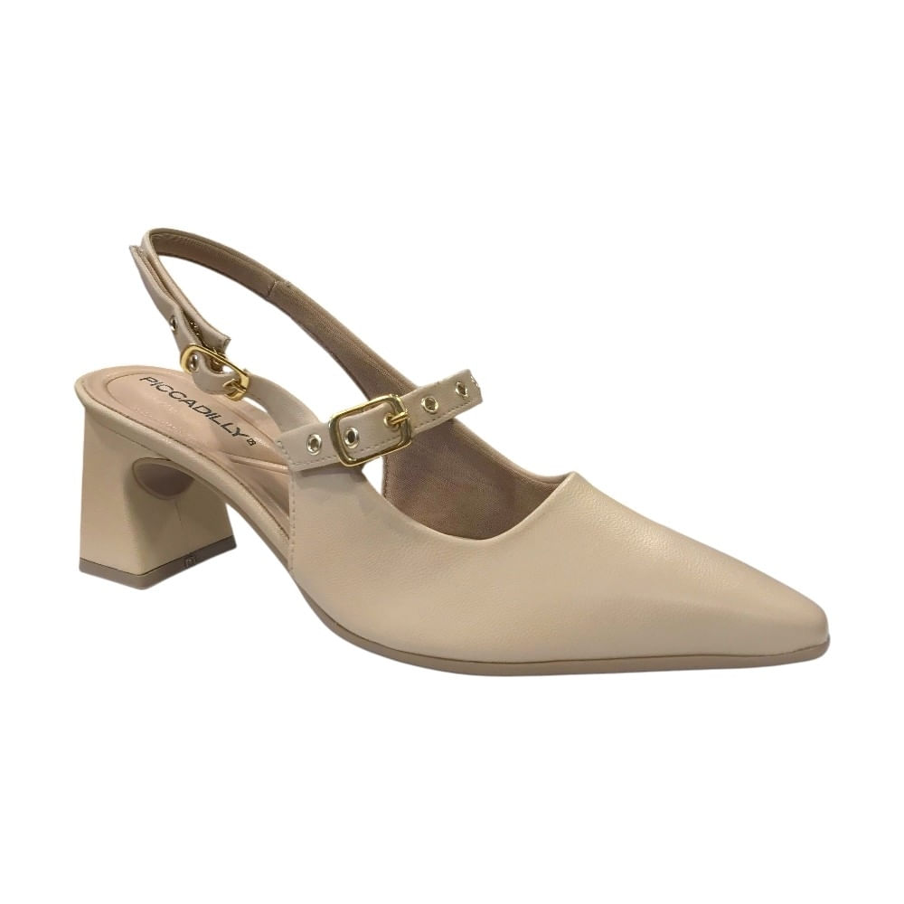 Sandália Fem Piccadilly Slingback Napa Nude 764028-10 - Shop Coopera