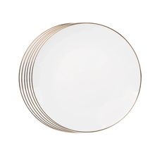 Jogo de pratos rasos em porcelana L'Hermitage Legacy Gold 27cm 6 peças branco