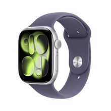 Apple Watch Series 11 GPS + Cellular - Caixa prateada de alumínio  46 mm - Pulseira esportiva roxo-névoa  P/M