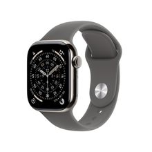 Apple Watch Series 11 GPS + Cellular - Caixa natural de titânio  42 mm - Pulseira esportiva cinza-pedra  P/M