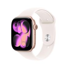 Apple Watch Series 11 GPS - Caixa cor de ouro rosa de alumínio  46 mm - Pulseira esportiva blush-clara  M/G