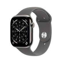 Apple Watch Series 11 GPS + Cellular - Caixa natural de titânio  46 mm - Pulseira esportiva cinza-pedra  P/M